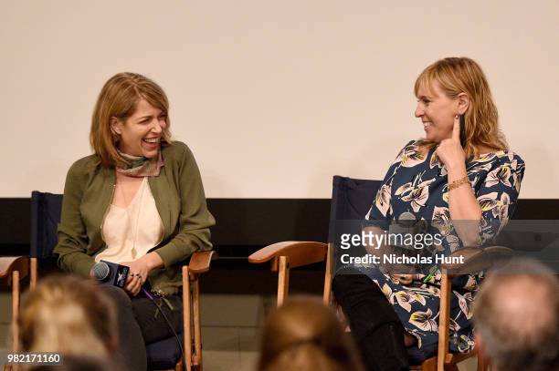 Nancy Schwartzman and Miranda Bailey speak onstage during Women Behind the Words at the 2018 Nantucket Film Festival - Day 4 on June 23, 2018 in...