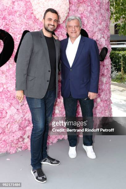 Sidney Toledano and his son Alan Toledano attend the Dior Homme Menswear Spring/Summer 2019 show as part of Paris Fashion Week on June 23, 2018 in...