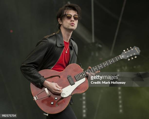 James Bay performing on the main stage at Seaclose Park on June 23, 2018 in Newport, Isle of Wight.
