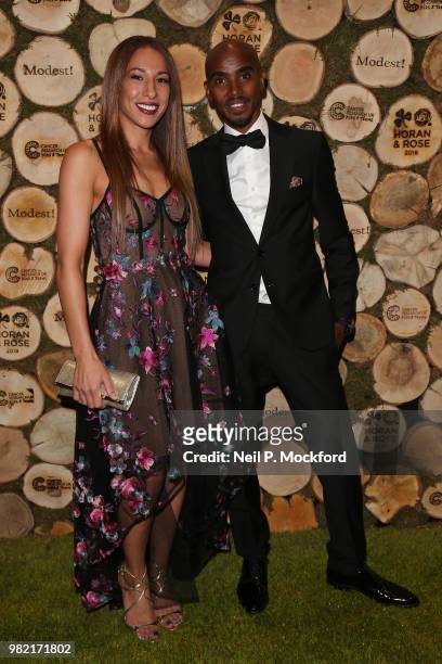 Sir Mo Farah and Tania Nell attend the Horan And Rose Charity Event held at The Grove on June 23, 2018 in Watford, England.