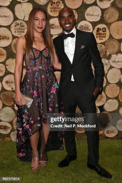 Sir Mo Farah and Tania Nell attend the Horan And Rose Charity Event held at The Grove on June 23, 2018 in Watford, England.