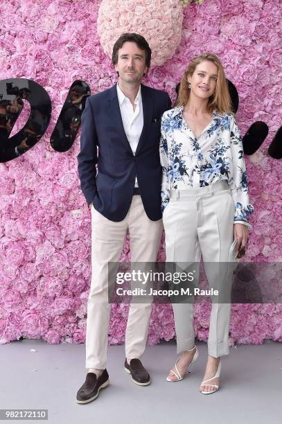 Antoine Arnault and Natalia Vodianova attend the Dior Homme Menswear Spring/Summer 2019 show as part of Paris Fashion Week on June 23, 2018 in Paris,...