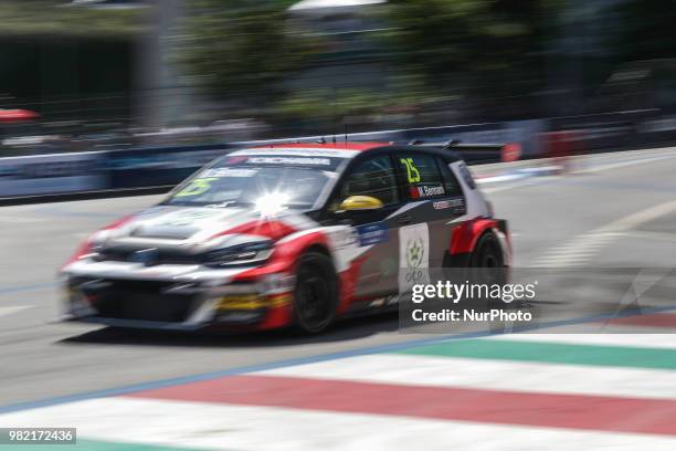 Mehdi Bennani from Morrocco in Volkswagen Golf GTI TCR of Sebastien Loeb Racing in action during the Race 1 of FIA WTCR 2018 World Touring Car Cup...