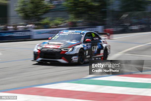 Aurelien Panis from France in Audi RS 3 LMS of Comtoyou Racing in action during the Race 1 of FIA WTCR 2018 World Touring Car Cup Race of Portugal,...