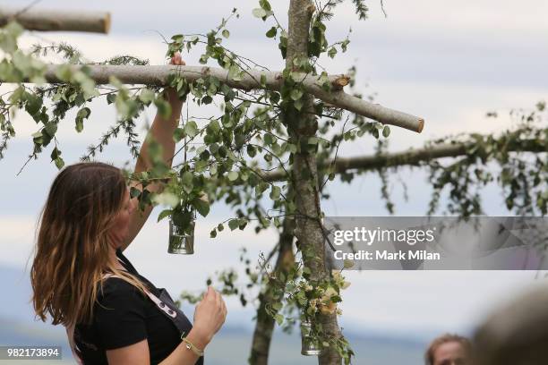 Preparations are made at Rayne Church in Kirkton on Rayne, venue for the wedding of Kit Harrington and Rose Leslie on June 23, 2018 in Aberdeen,...