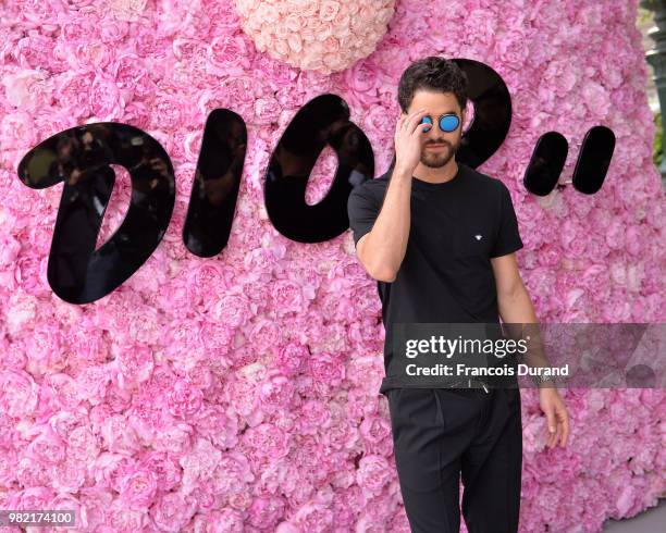 Darren Criss attends the Dior Homme Menswear Spring/Summer 2019 show as part of Paris Fashion Week on June 23, 2018 in Paris, France.