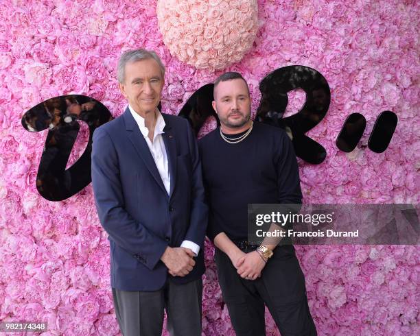 Bernard Arnault and Kim Jones attend the Dior Homme Menswear Spring/Summer 2019 show as part of Paris Fashion Week on June 23, 2018 in Paris, France.