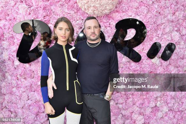 Iris Law and Kim Jones attend the Dior Homme Menswear Spring/Summer 2019 show as part of Paris Fashion Week on June 23, 2018 in Paris, France.
