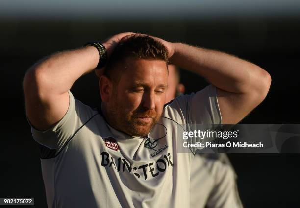 Longford , Ireland - 23 June 2018; Kildare manager Cian O'Neill reacts during the GAA Football All-Ireland Senior Championship Round 2 match between...