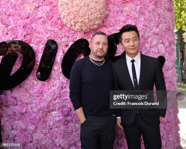 Kim Jones and Xuan Huang attend the Dior Homme Menswear Spring/Summer 2019 show as part of Paris Fashion Week on June 23, 2018 in Paris, France.