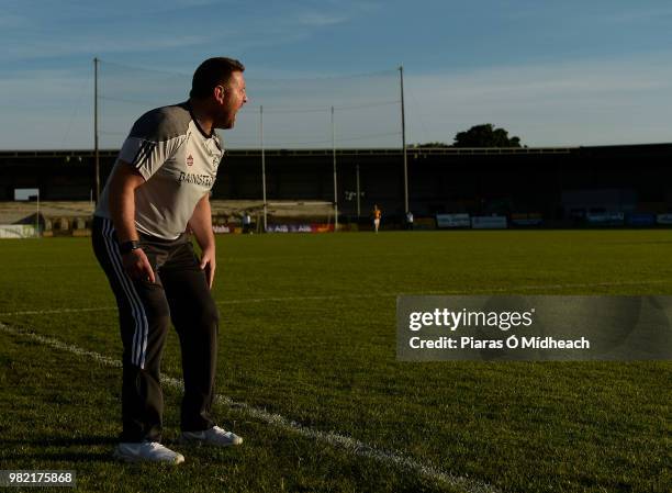 Longford , Ireland - 23 June 2018; Kildare manager Cian O'Neill reacts during the GAA Football All-Ireland Senior Championship Round 2 match between...