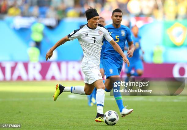 Christian Bolanos of Costa Rica during the 2018 FIFA World Cup Russia group E match between Brazil and Costa Rica at Saint Petersburg Stadium on June...