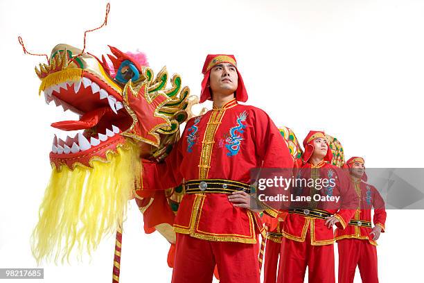 chinese traditional lion dancing - animal imitation stock pictures, royalty-free photos & images