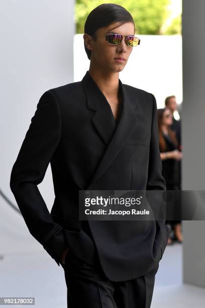 Prince Nikolai of Denmark walks the runway during the Dior Homme Menswear Spring/Summer 2019 show as part of Paris Fashion Week on June 23, 2018 in...