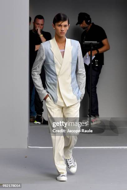 Prince Nikolai of Denmark walks the runway during the Dior Homme Menswear Spring/Summer 2019 show as part of Paris Fashion Week on June 23, 2018 in...