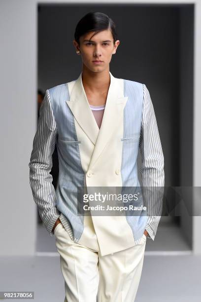 Prince Nikolai of Denmark walks the runway during the Dior Homme Menswear Spring/Summer 2019 show as part of Paris Fashion Week on June 23, 2018 in...