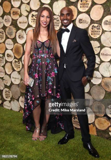 Tania Nell and Mo Farah attend the Horan And Rose Charity Event held at The Grove on June 23, 2018 in Watford, England.
