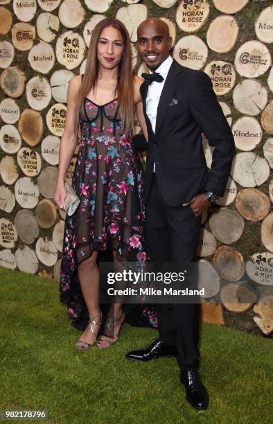 Tania Nell and Mo Farah attend the Horan And Rose Charity Event held at The Grove on June 23, 2018 in Watford, England.