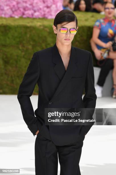 Prince Nikolai of Denmark walks the runway during the Dior Homme Menswear Spring/Summer 2019 show as part of Paris Fashion Week on June 23, 2018 in...