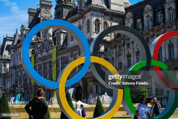 Illustration Paris Olympic Park during the Olympic Day, Paris Olympic Park comes to life for Olympic Day on June 23, 2018 in Paris, France.