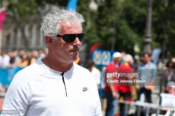 Philippe d'Encausse coach of Renaud Lavillenie, pole vault during the Olympic Day, Paris Olympic Park comes to life for Olympic Day on June 23, 2018...