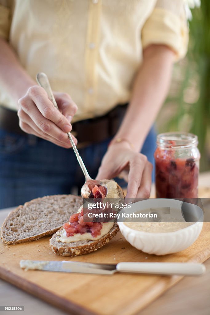 Almond Butter with Cranberry Jam