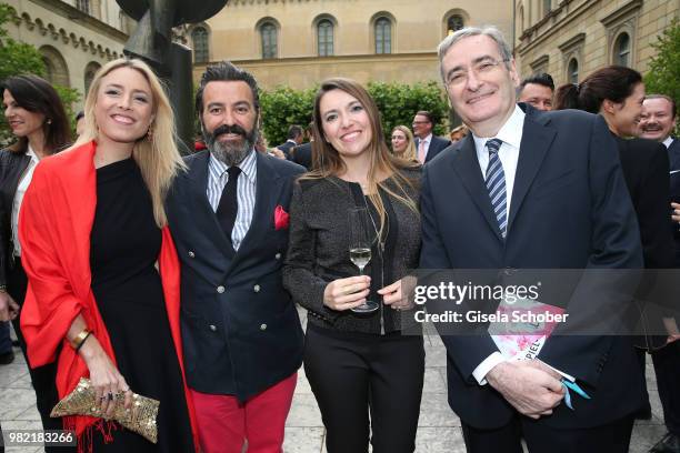 Franziska Fugger-Babenhausen and her partner artist Mauro Bergonzoli, Consul general of Italy Renato Cianfarani and his wife Florinda Cianfarani...