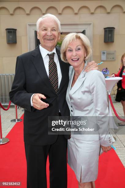 Edmund Stoiber, former Bavarian Prime Minister and his wife Karin Stoiber during the reception of the '17. UniCredit Festspiel-Nacht' at...