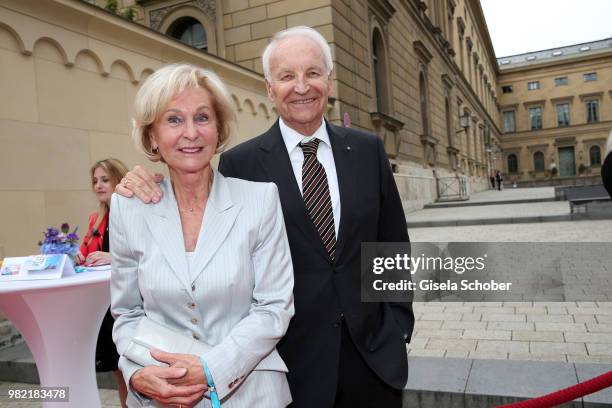 Edmund Stoiber, former Bavarian Prime Minister and his wife Karin Stoiber during the reception of the '17. UniCredit Festspiel-Nacht' at...