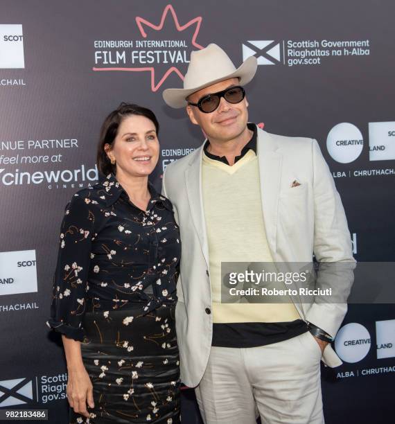 Sadie Frost and Billy Zane attend a photocall for the World Premiere of 'Lucid' during the 72nd Edinburgh International Film Festival at Cineworld on...