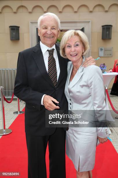 Edmund Stoiber, former Bavarian Prime Minister and his wife Karin Stoiber during the reception of the '17. UniCredit Festspiel-Nacht' at...