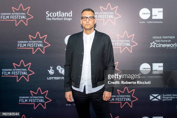 Composer Walter Mair attends a photocall for the World Premiere of 'Lucid' during the 72nd Edinburgh International Film Festival at Cineworld on June...