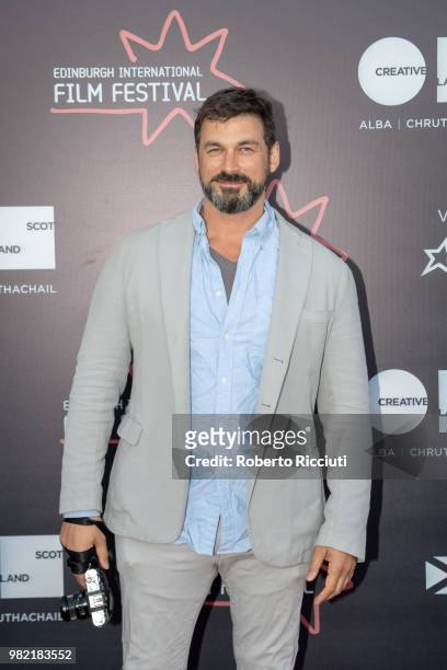 Actor Christian Solimeno attends a photocall for the World Premiere of 'Lucid' during the 72nd Edinburgh International Film Festival at Cineworld on...
