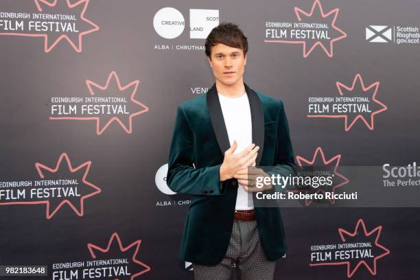 Actor Laurie Calvert attends a photocall for the World Premiere of 'Lucid' during the 72nd Edinburgh International Film Festival at Cineworld on June...