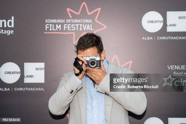 Actor Christian Solimeno attends a photocall for the World Premiere of 'Lucid' during the 72nd Edinburgh International Film Festival at Cineworld on...