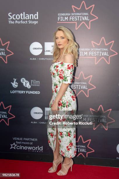 English actress Felicity Gilbert attends a photocall for the World Premiere of 'Lucid' during the 72nd Edinburgh International Film Festival at...