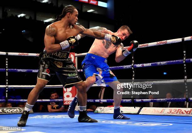 Anthony Yarde in action against Darius Sek during their WBO Intercontinental and European Light-Heavyweight Championship contest fight at The O2...