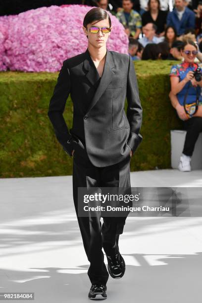 Prince Nikolai of Danemark walks the runway during the Dior Homme Menswear Spring/Summer 2019 show as part of Paris Fashion Week on June 23, 2018 in...