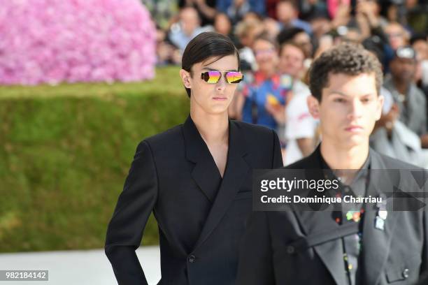 Prince Nikolai of Danemark walks the runway during the Dior Homme Menswear Spring/Summer 2019 show as part of Paris Fashion Week on June 23, 2018 in...