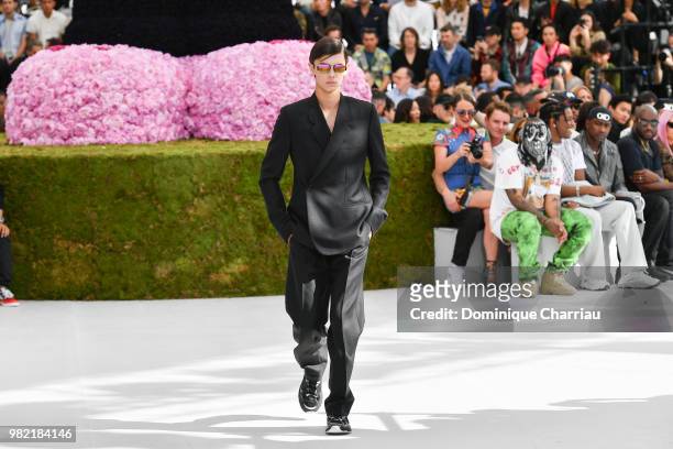 Prince Nikolai of Danemark walks the runway during the Dior Homme Menswear Spring/Summer 2019 show as part of Paris Fashion Week on June 23, 2018 in...