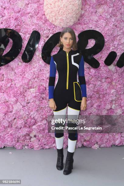 Iris Law attends the Dior Homme Menswear Spring/Summer 2019 show as part of Paris Fashion Week on June 23, 2018 in Paris, France.