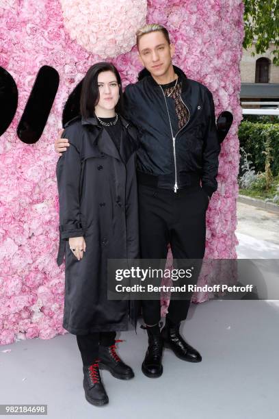 Romy Madley Croft and Oliver Sim attend the Dior Homme Menswear Spring/Summer 2019 show as part of Paris Fashion Week on June 23, 2018 in Paris,...