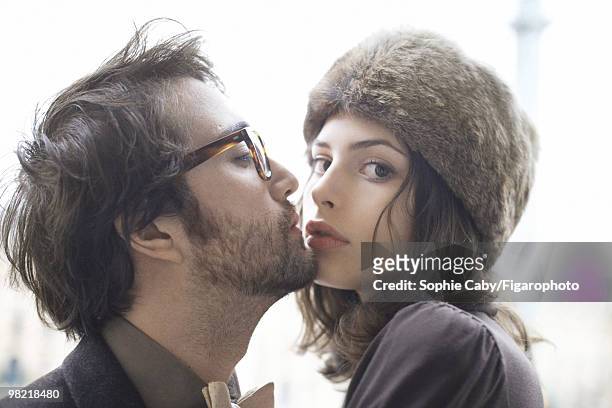 Musician Sean Lennon with his girlfriend, model and actress Charlotte Kemp Muhl, at a portrait session in Paris for Madame Figaro Magazine in 2009....