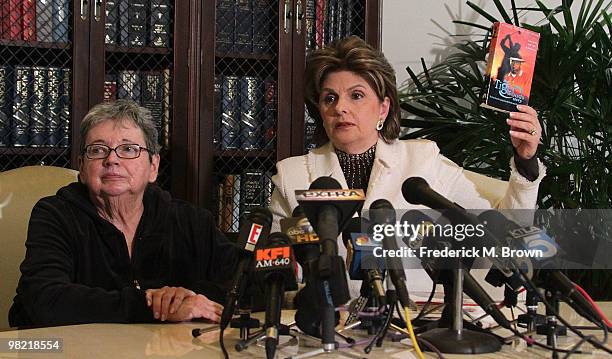 Maureen Decker, Tiger Woods' former kindergarten teacher and attorney Gloria Allred speak during a press conference at the law offices of attorney...