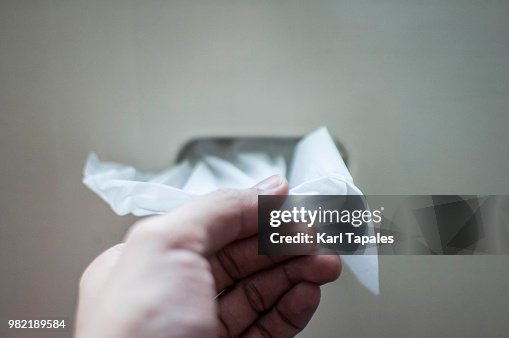 Pulling a tissue paper Pulling a tissue paper