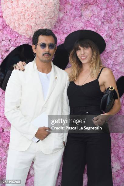 Haider Ackermann and Lou Doillon attends the Dior Homme Menswear Spring/Summer 2019 show as part of Paris Fashion Week on June 23, 2018 in Paris,...