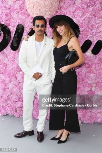 Haider Ackermann and Lou Doillon attend the Dior Homme Menswear Spring/Summer 2019 show as part of Paris Fashion Week Week on June 23, 2018 in Paris,...