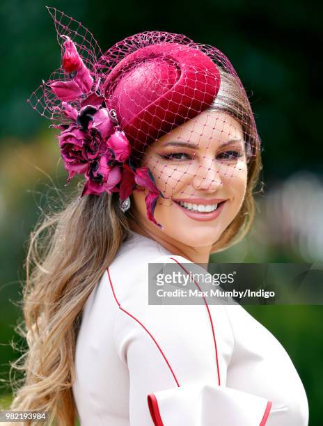 Kelly Brook attends day 5 of Royal Ascot at Ascot Racecourse on June 23, 2018 in Ascot, England.