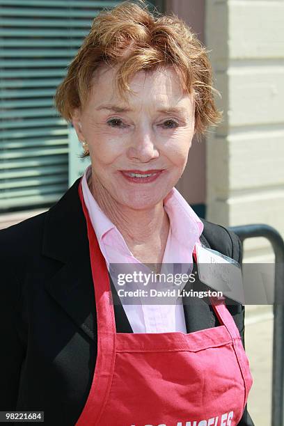 Actress Peggy McCay volunteers at the Los Angeles Mission during Easter on April 2, 2010 in Los Angeles, California.