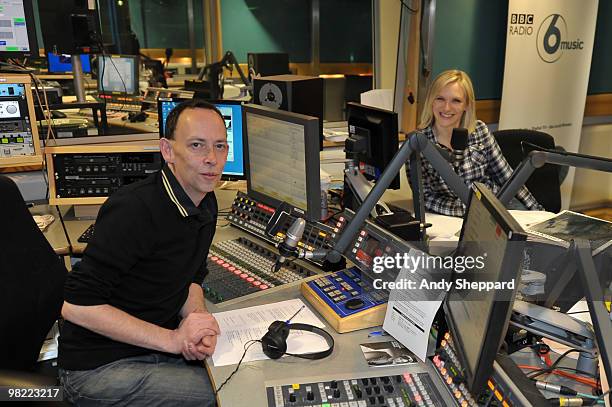 Presenters Steve Lamacq and Jo Whiley host a special edition of The Evening Session at the BBC 6 Music Studios on April 2, 2010 in London, England.